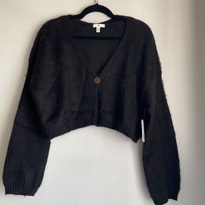 BP crop tank and cardigan set. Black, size XL.